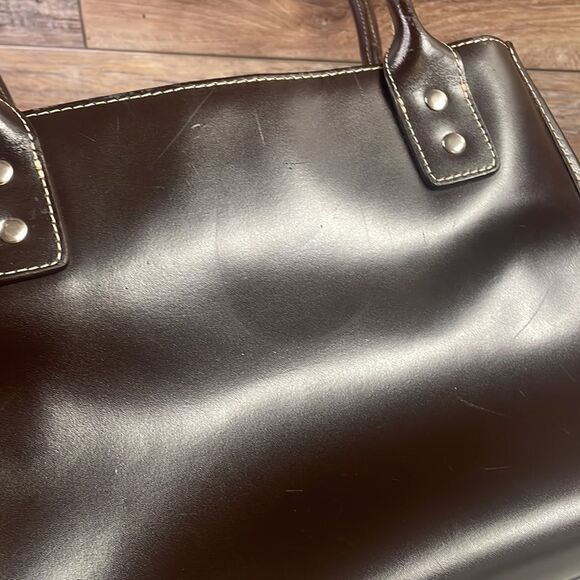 Wilson Leather Satchel Purse, Dark Brown Leather - Picture 12 of 12